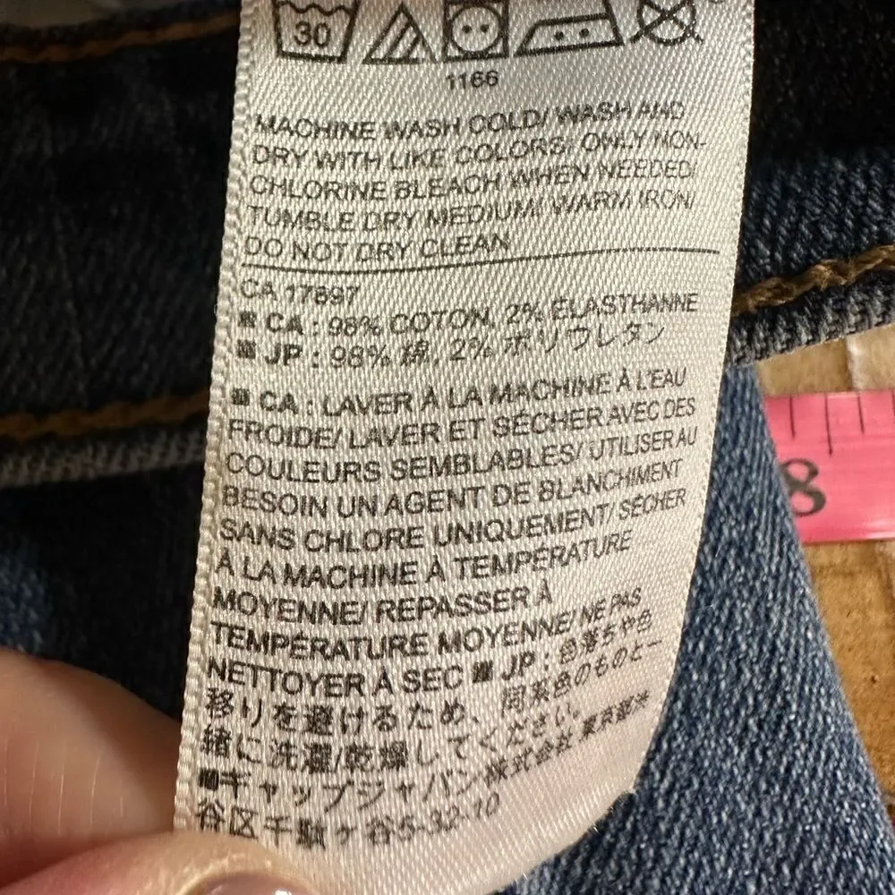 BANANA REPUBLIC Women's Distressed Denim Straight Ankle Jeans Blue Size 27/4